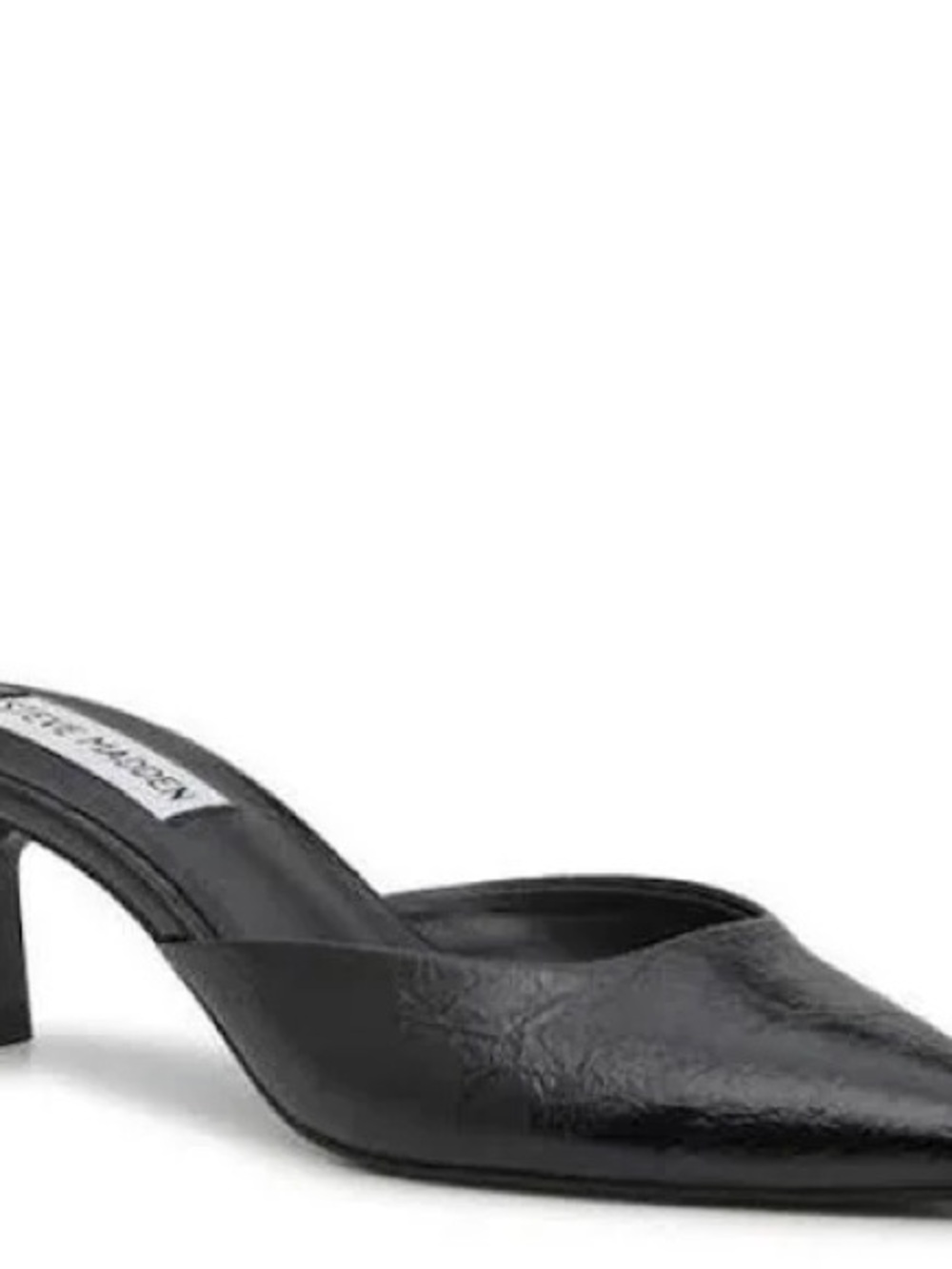 Steve Madden Black Pointed-Toe Leather Mule